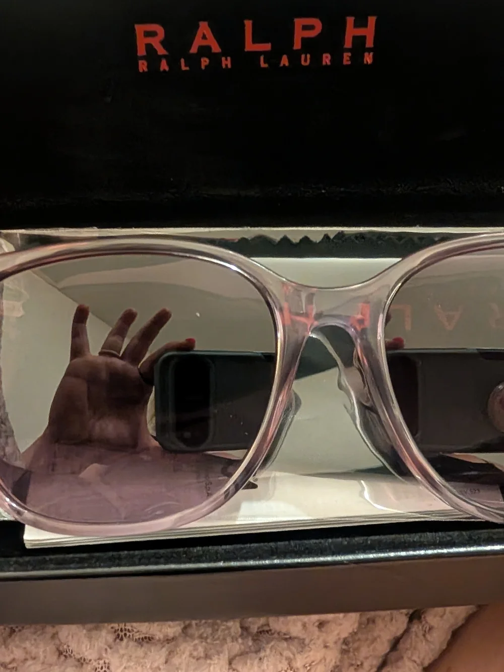 Ralph Lauren Shiny Striped Purple Sunglasses